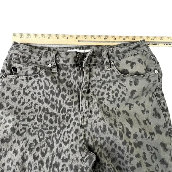 KanCan Womens Skinny Jeans Size 9 28 Gray Animal Print Raw Hem Ankle‎ Stretch - Picture 7 of 9